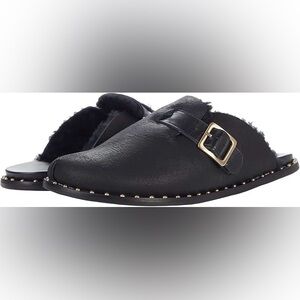 Massimo Matteo Alejandra Black Fuzzy Slip On Mule 6